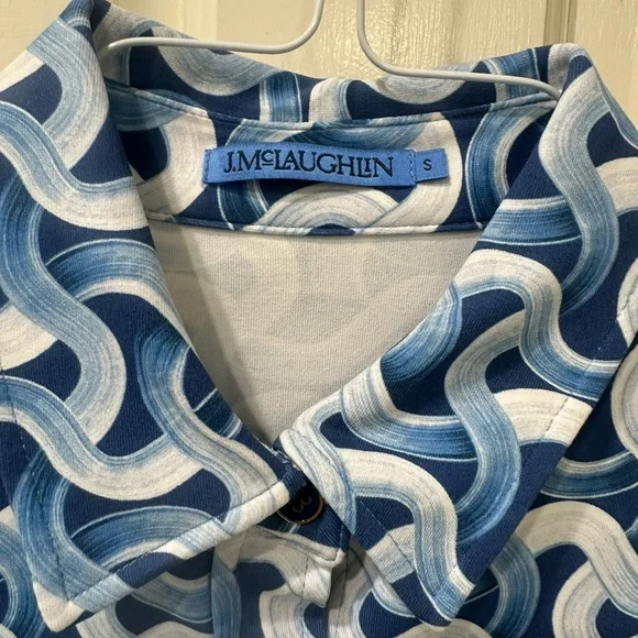 J. McLaughlin Blue and White Button-Down, Size S - Picture 2 of 5